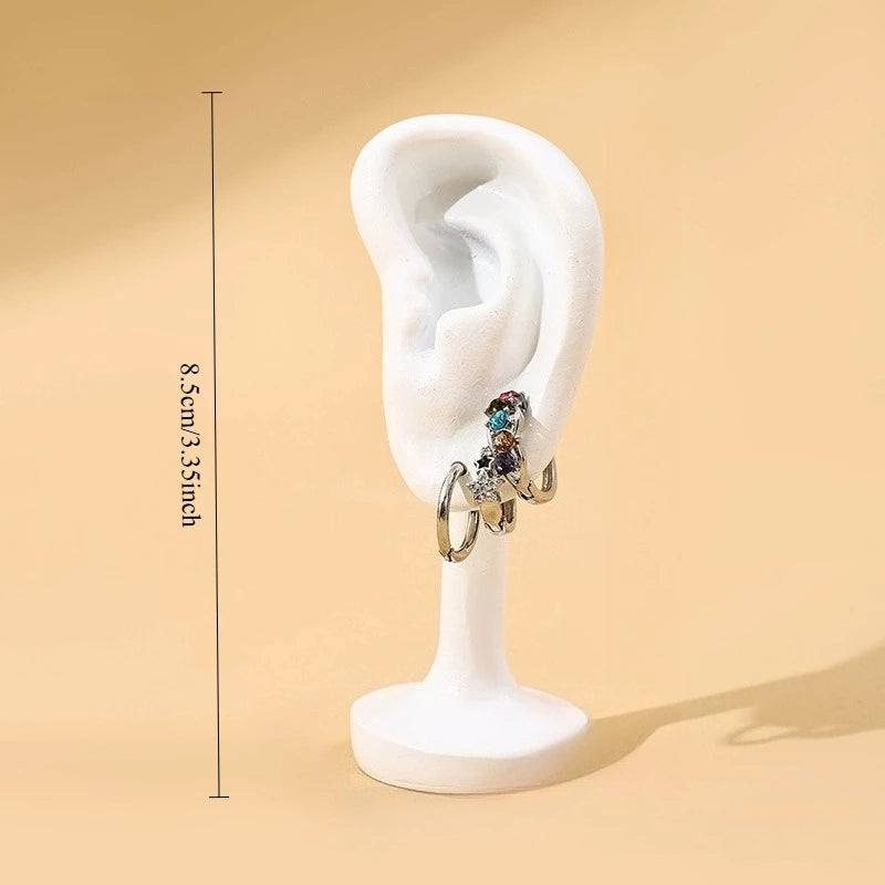 EarShaped Jewelry Display Stand Home Desktop Ornament Earring Storage Rack Minimalist Earring Holder for Photography Retail Gift Oasis Select The earpiece is whit