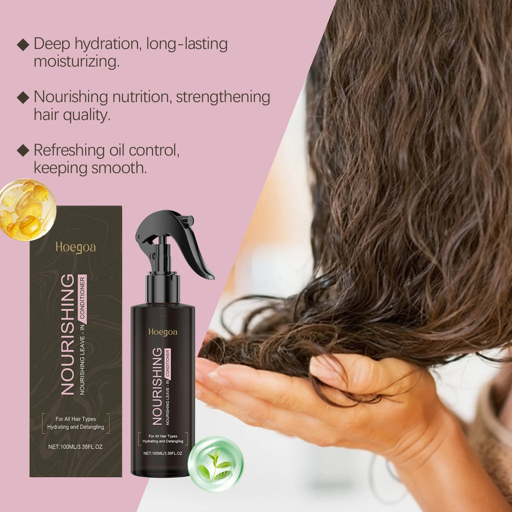 HOEGOA Hair Repair Spray – Anti-Frizz, Oil Control, No Rinse