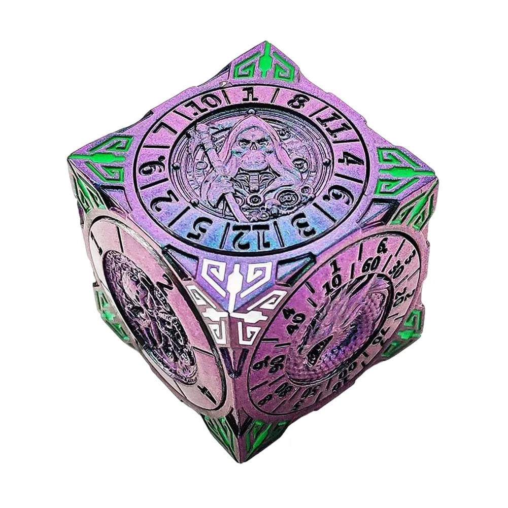 7 In 1 Metal Mechanical Dice Multi-Purpose Fingertip Gyro Dice Wear Resist Creative Dice Board Game for Dungeons and Dragons RPG Oasis Select gradual purple green China Mainland