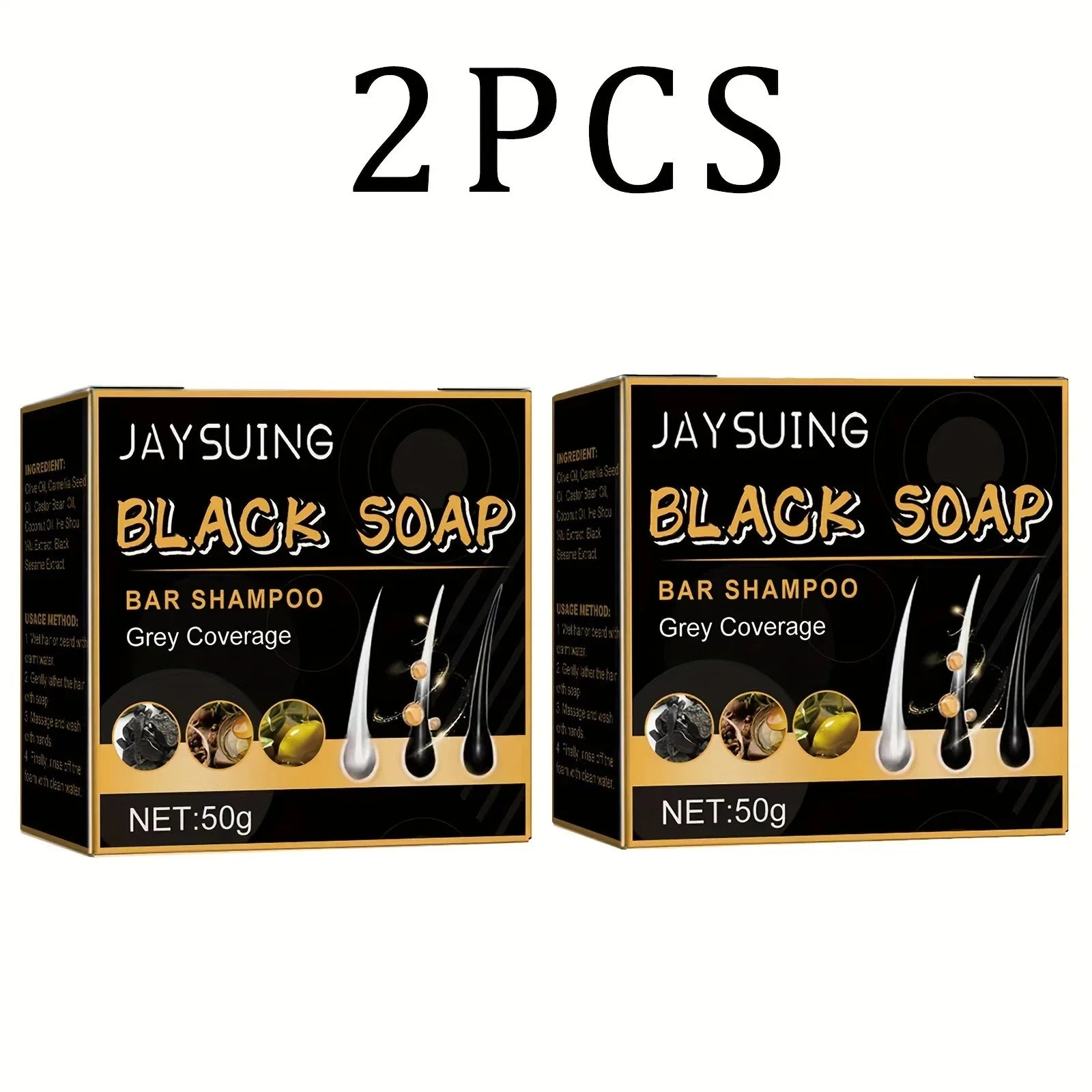 Hair Shampoo Soap Polygonum Multiflorum Black Soap White Hair Repair Soap Hair Care Set Nourishing Anti Dandruff Hair Dye Soap Oasis Select 2pcs