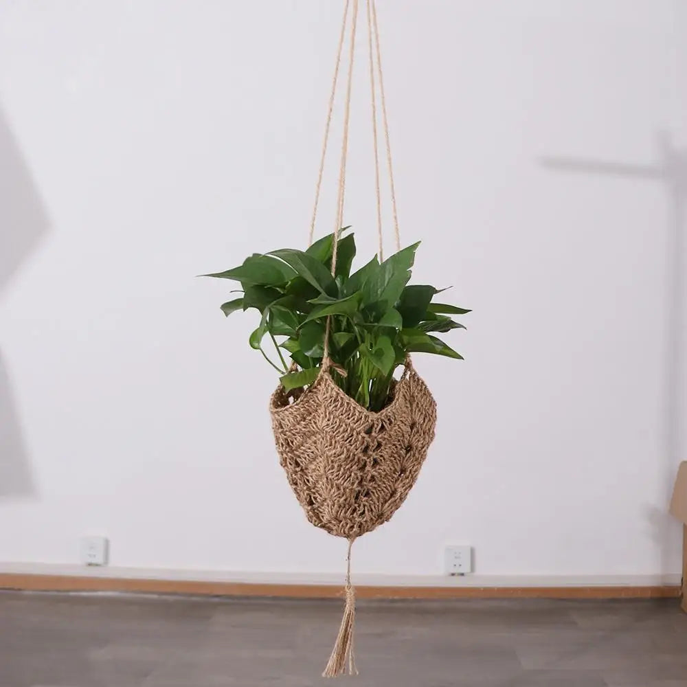 Macrame Hanging Planter | Hand-Woven Hemp Rope Plant Hanger