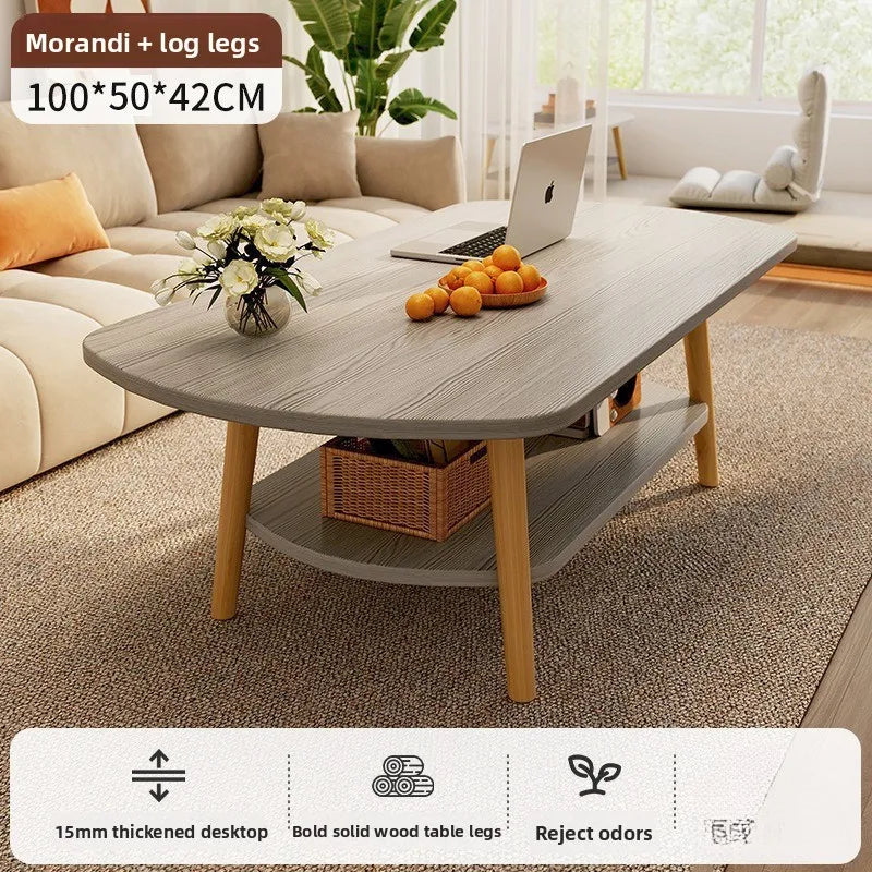 Coffee table living room small apartment multi-functional small tea table Nordic simple homestay double-layer small table Oasis Select M-Y-100CM