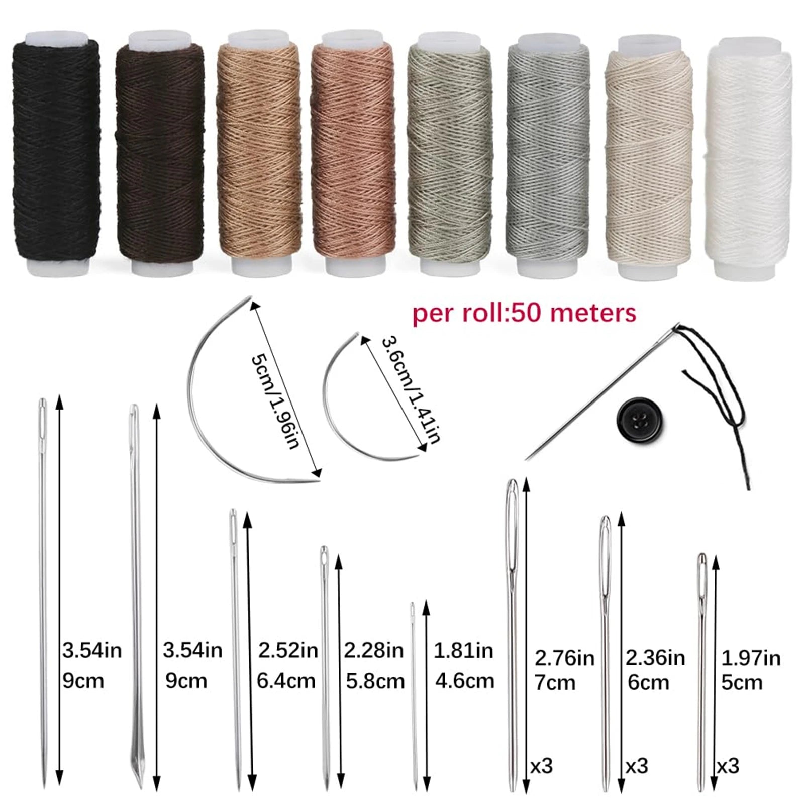 32-Piece Heavy Duty Upholstery & Leather Sewing Kit with Awl Upholstery Sewing Kit Oasis Select