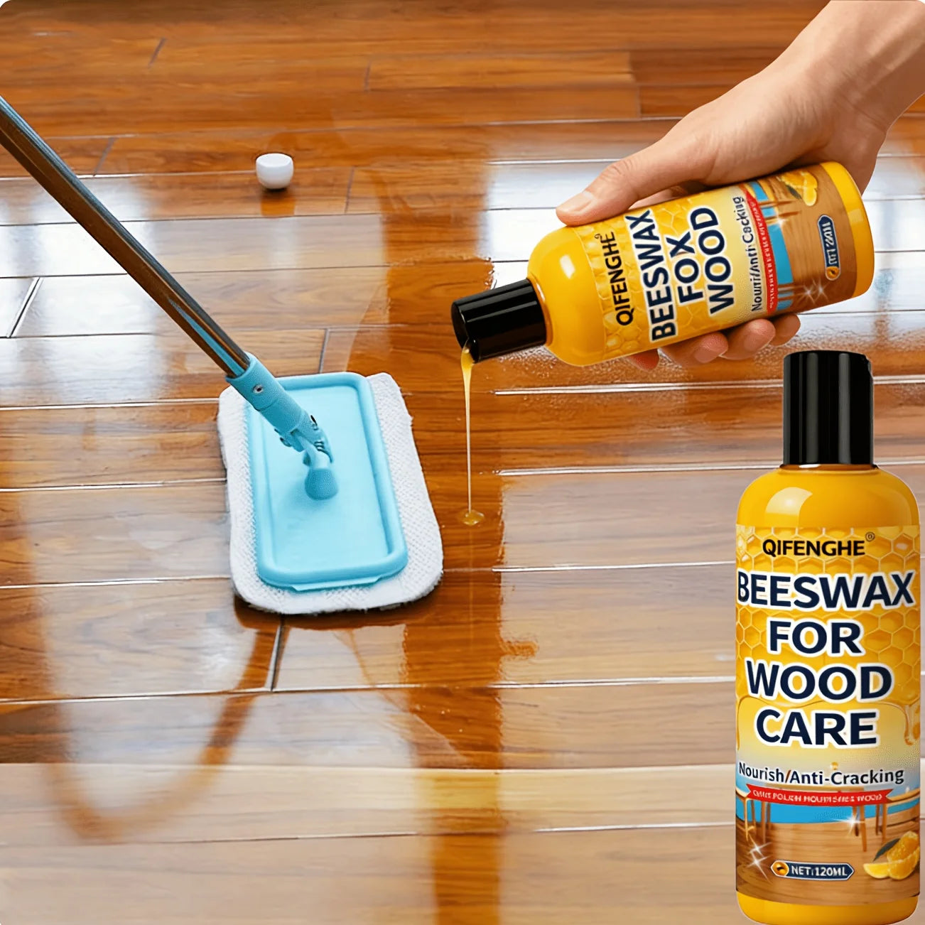 Natural Beeswax Wood Care & Repair Cream for Furniture & Floors