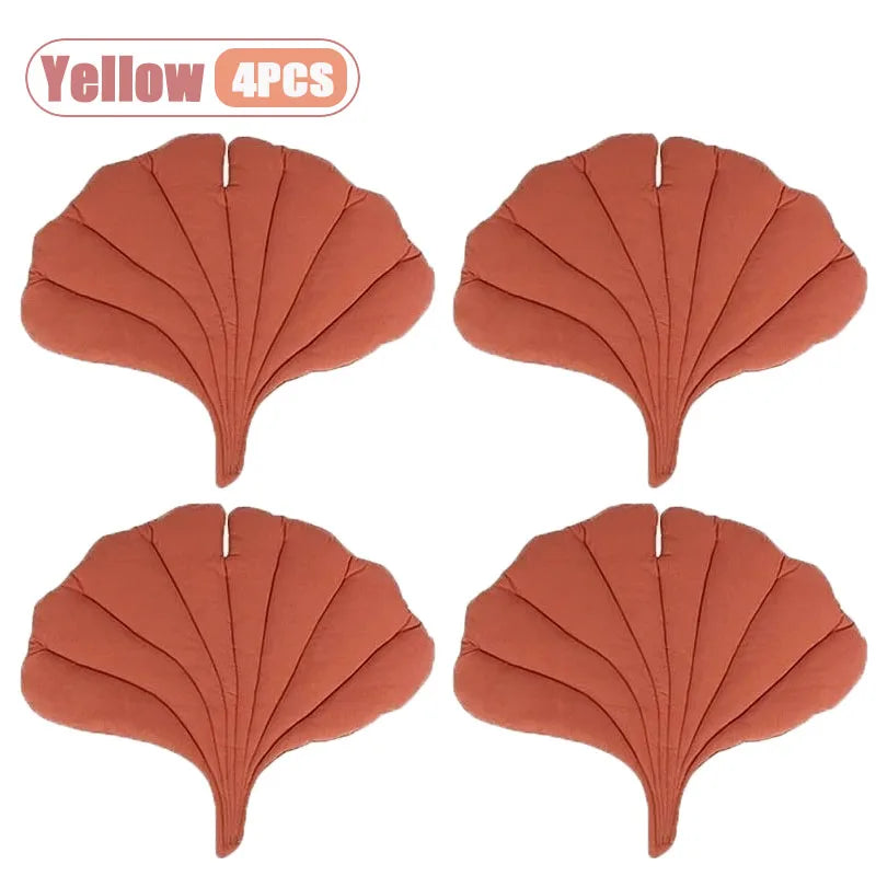 1-8PCS Thick Cotton Leaf Shape Pet Mat Cat Bed Dog Crate Pad for Cage Soft Washable Anti Slip Floor Mat for Puppy Kitten Oasis Select Yellow-4PCS