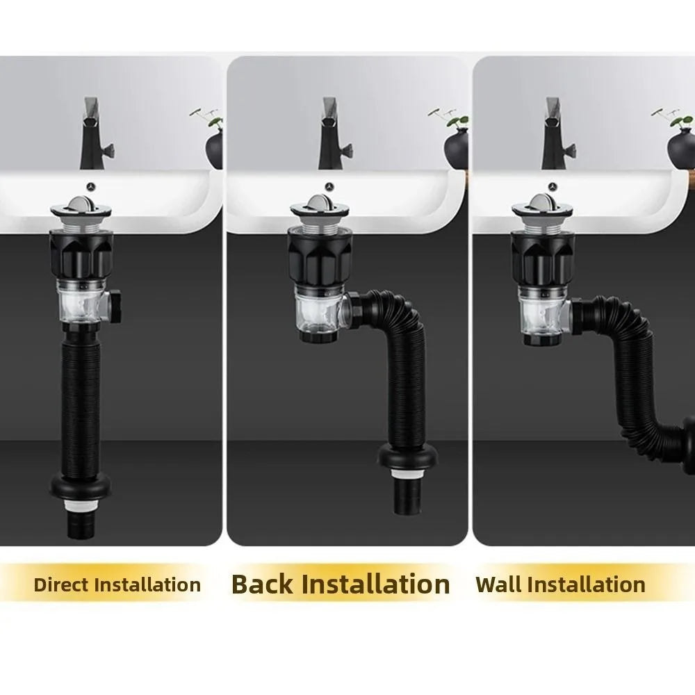 Anti-odor Basin Drain Dual-use Bathroom Accessories Hand Basin Drainage Component Horizontal and Vertical Drainage Oasis Select