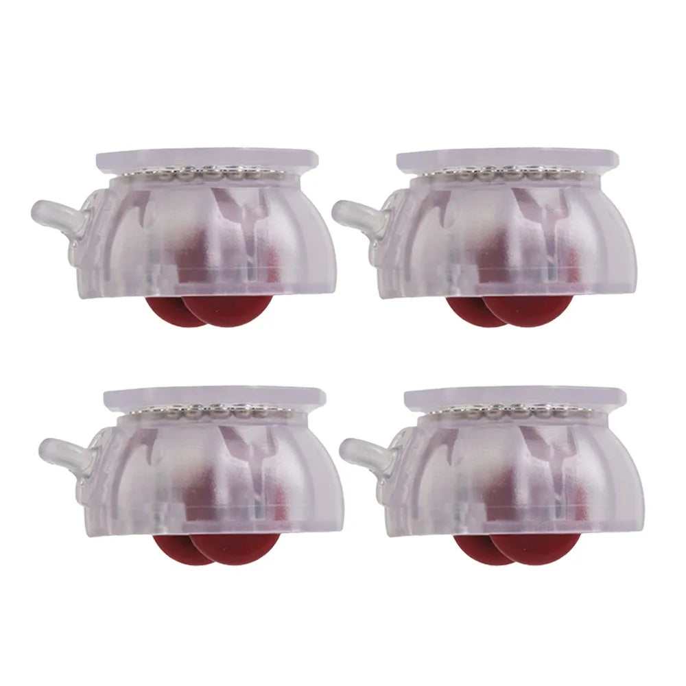 4PCS Furniture Casters Wheels with Brake Mute Wear-resistant Universal Wheel Stablize Self Adhesive Pulley Base Oasis Select Red Wheel