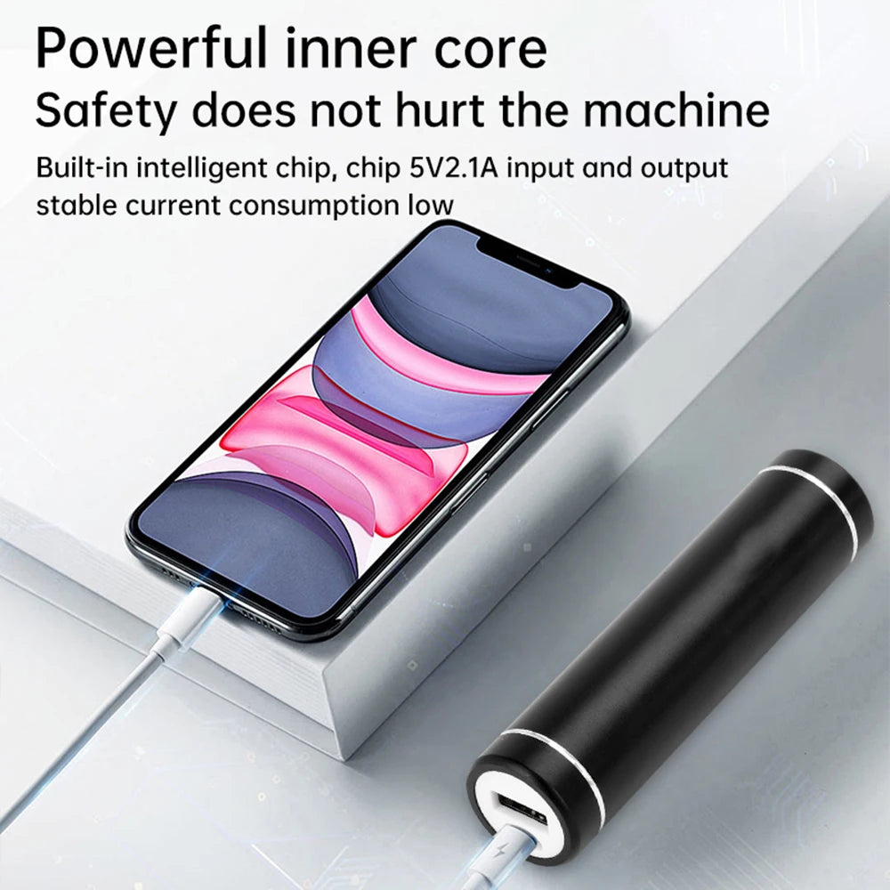 18650/21700 Power Bank Case Kit Cylindrical Aluminum Alloy Welding-Free Type C Mobile Power Supply Kit 5V2A fast charge Oasis Select