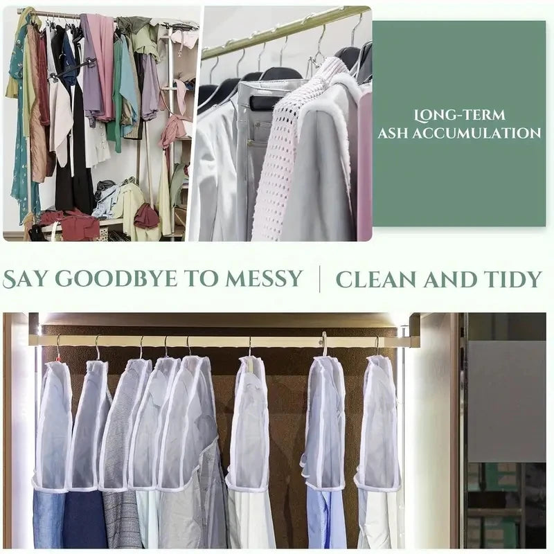 1-40PCS Semi-Package Clothes Dust Cover EVA Waterproof Transparent Suit Coat Storage Bag Short Wardrobe Hanging Clothes Cover Oasis Select