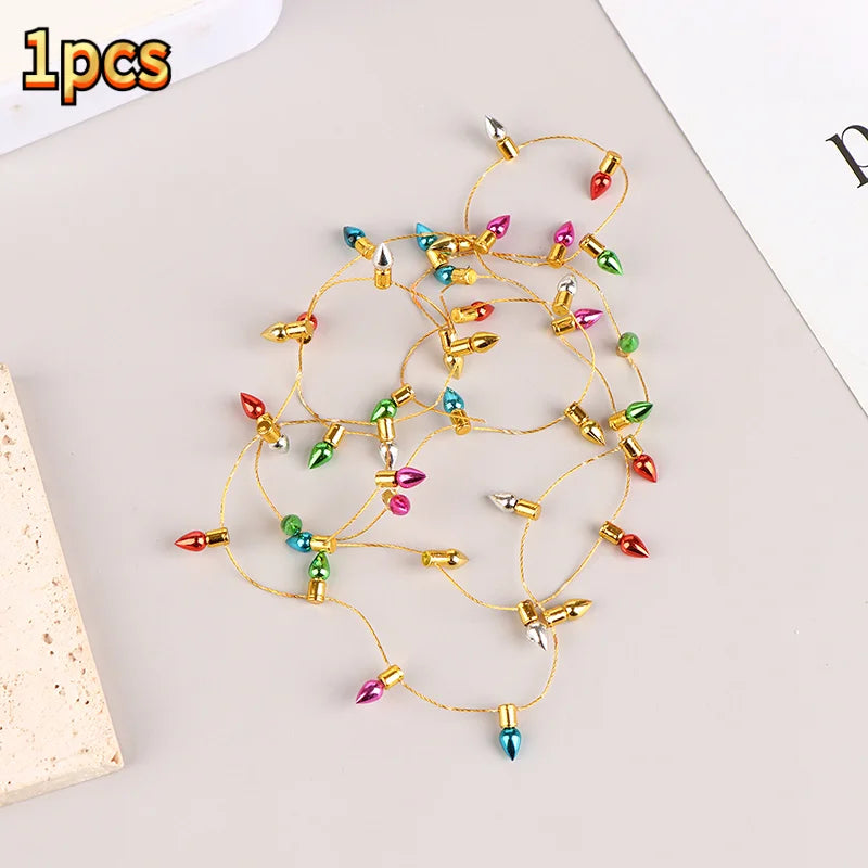 One Or 2pcs 1m Dollhouse String Lights Mini Furniture Accessories Fake Lights String Christmas Party Decoration Oasis Select MR-06