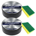 Metal Polishing Paste w/ Sponge Rust Oxidation Stain Remover Restore Shine Cookware Stainless Steel Brass Silver Polish Home Oasis Select 3.6oz