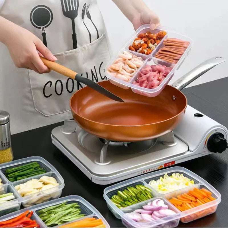 4-Compartment Fridge Storage Box | Airtight Food Grade Container Food Storage Container Oasis Select