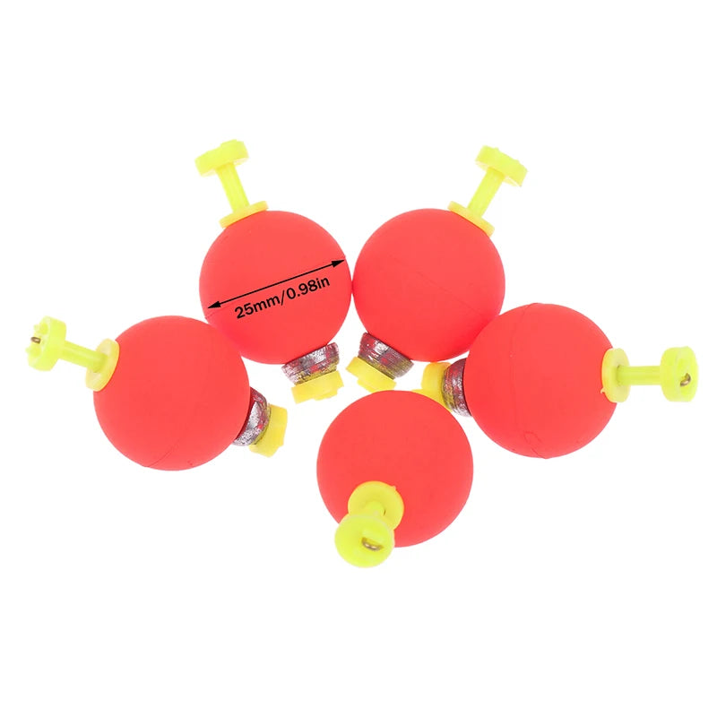 5Pcs Snap-On Ball Fishing Bobber Floats Weighted Bobbers EVA Foam Corks For Crappie Bluegill Panfish Catfish Oasis Select A2