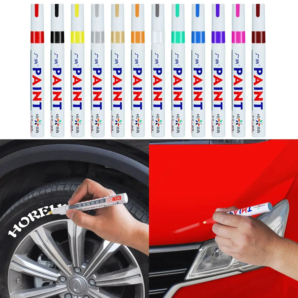 White Waterproof Cars Wheel Tire Oily Mark Pen Auto Rubber Tyre Paint Pen Cd Metal Permanent Paint Marker Graffiti Touch Up Oasis Select