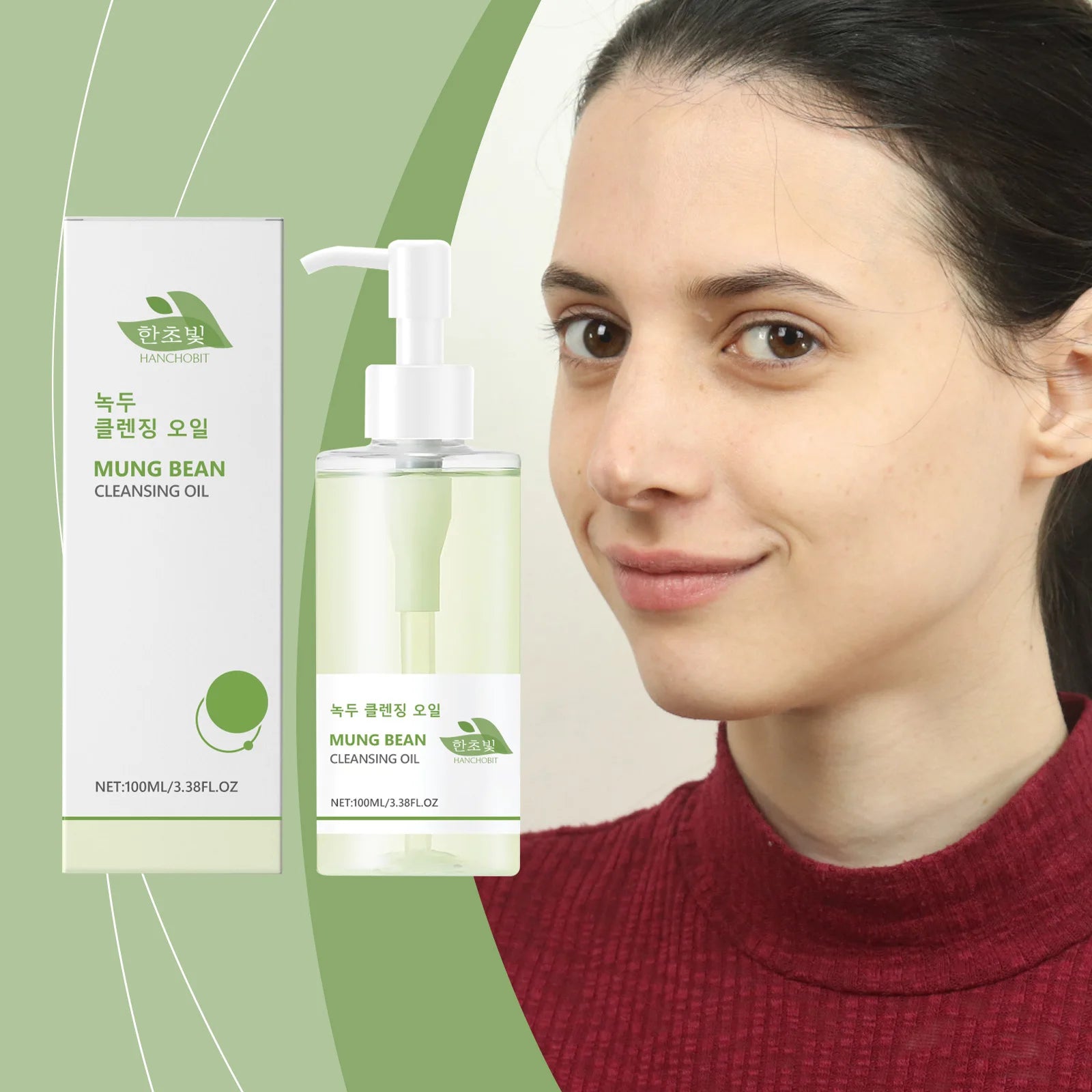 Mung Bean Cleansing Oil: Gentle Cleansing Oil for Dissolving Facial, Eye & Lip Makeup – Non-Greasy & Refreshing Oasis Select
