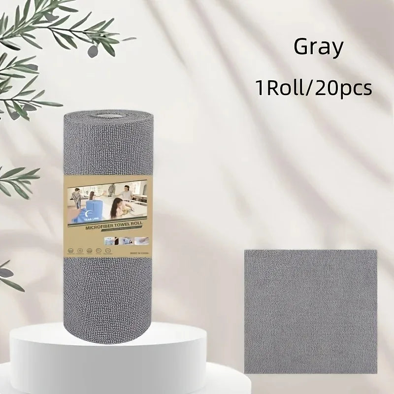 20-Pack Reusable Microfiber Cleaning Towel Roll – Kitchen Cloths Microfiber Cleaning Cloth Oasis Select GRAY 1PC