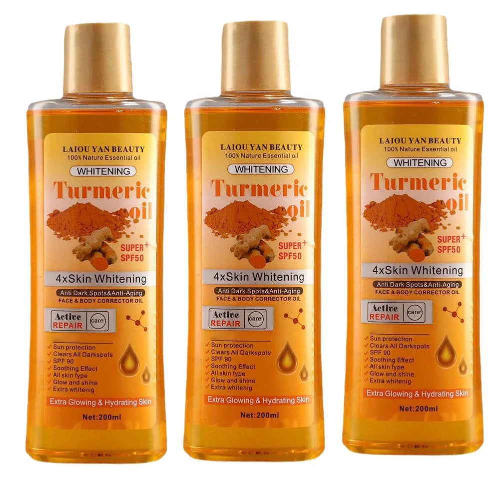 200ml Turmeric Oil Essential Oil Ginger Deep Hydration Moisturizer Nourishing Smoothing Face Serum Oil Moisturizer Skin Care Oasis Select 200ml x3