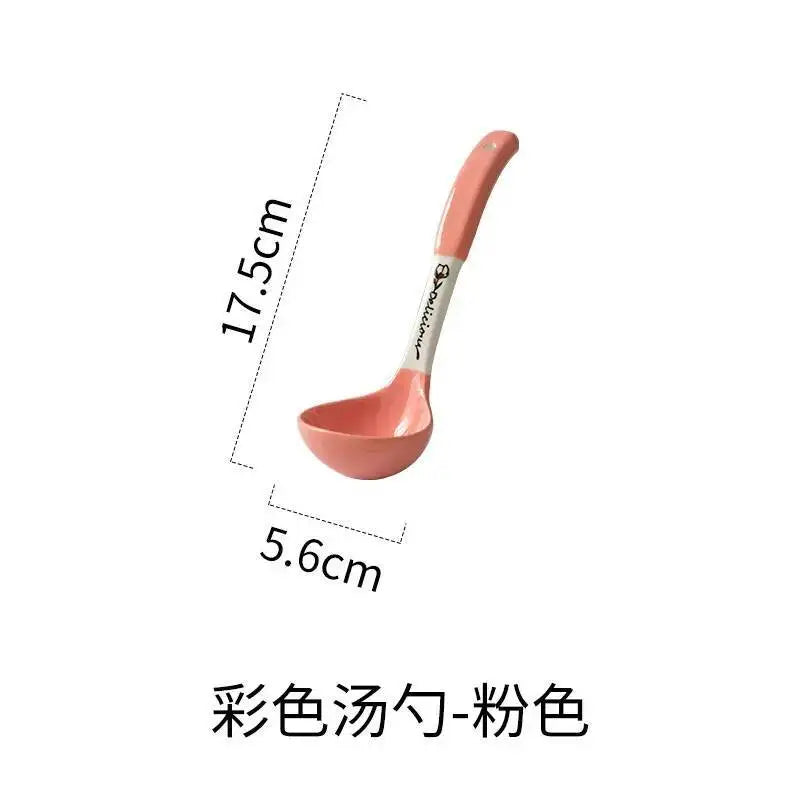 Ceramic Large Soup Spoon Ceramic Tableware Household Public Porridge Noodle Soup Spoon Large Soup Spoon Kitchen Cooking Utensil Oasis Select Pink Spoon
