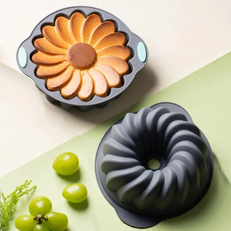Flower Silicone Mold Round Sunflower Baking Molds Reusable Flower Baking Trays Large Cake Baking Pans for Valentine's Day Oasis Select