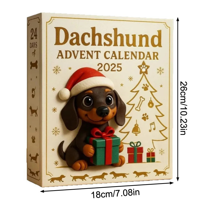 2025 Dachshund Advent Calendar 24 Days Christmas Countdown Cute Acrylic Holiday Tree Decoration for Dog Lovers Oasis Select