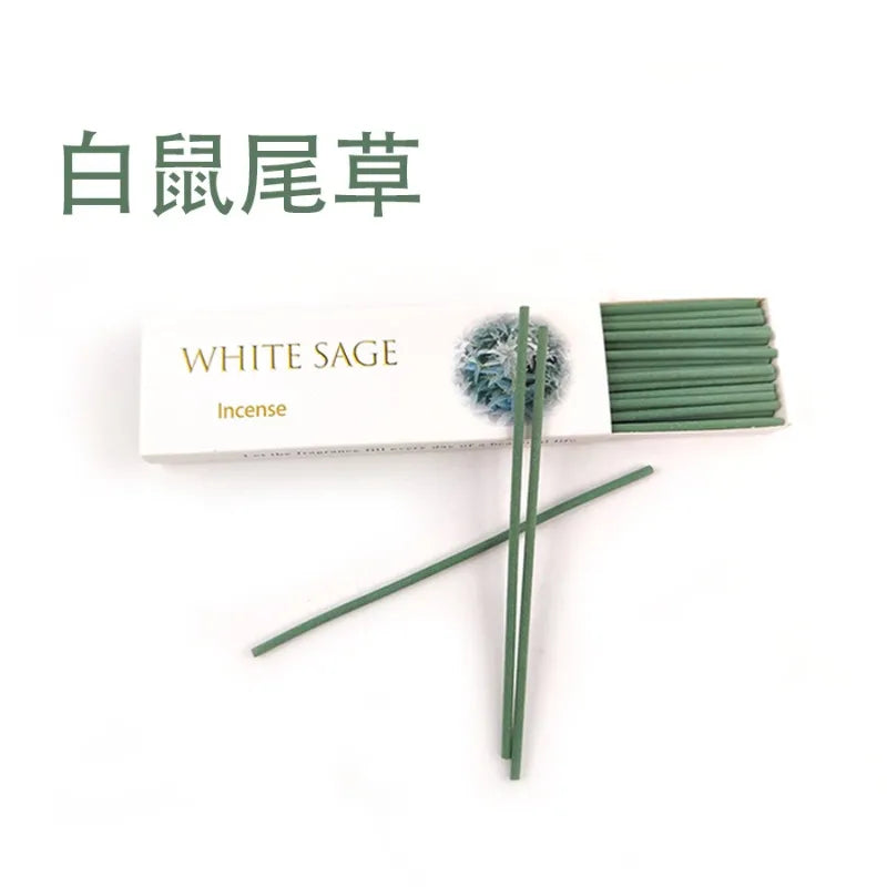 4Box* 30Sticks Lemongrass Palo Santo Incense White Sage Cedar Coffee Home Fragrance for Yoga Meditation Gift-Giving Incense Oasis Select WHITE SAGE 4 box