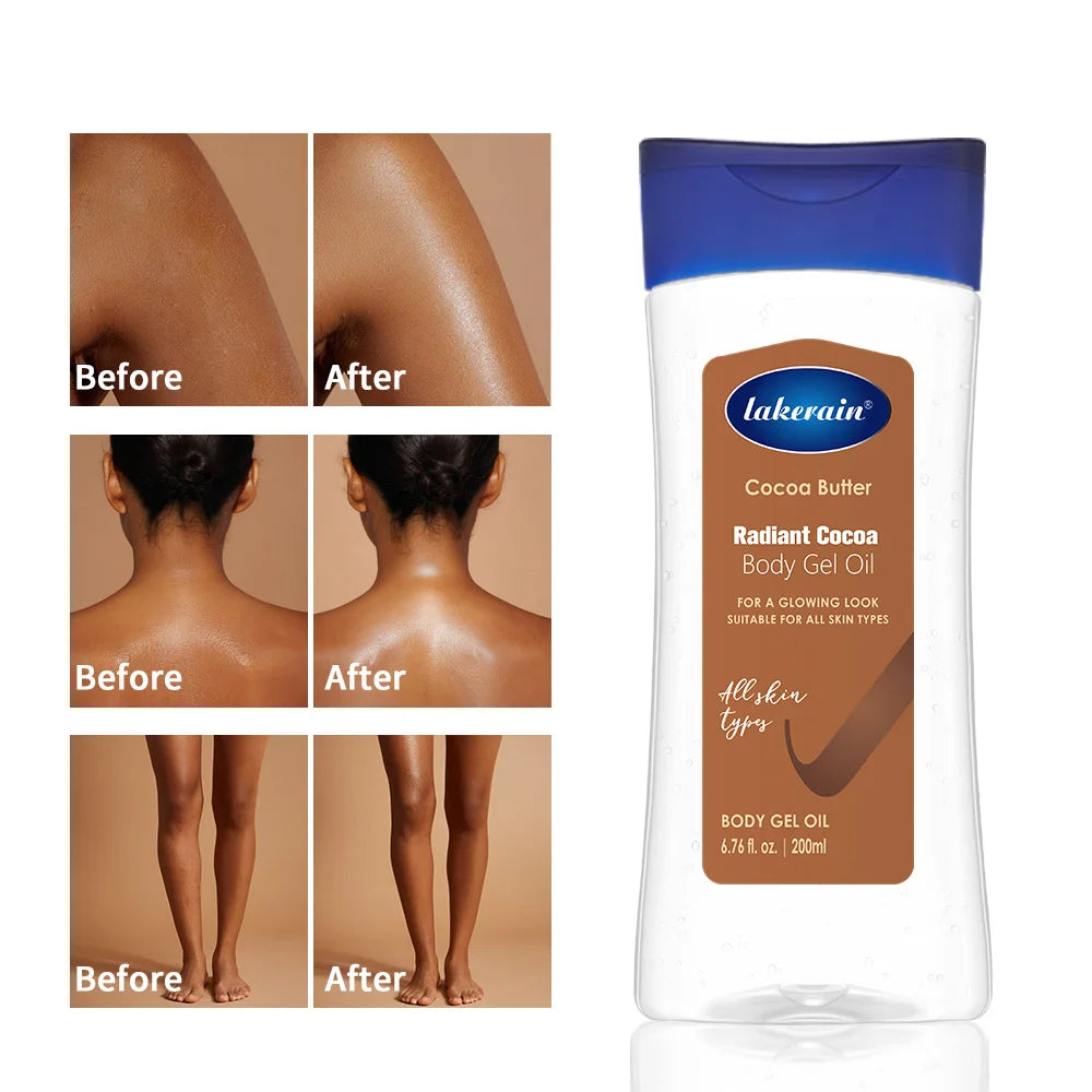 Radiant Cocoa Body Gel Oil Moisturizing Radiant for Glowing Skin Body Gel Oil Cocoa Butter Hydration For Dry Skin Care Oasis Select
