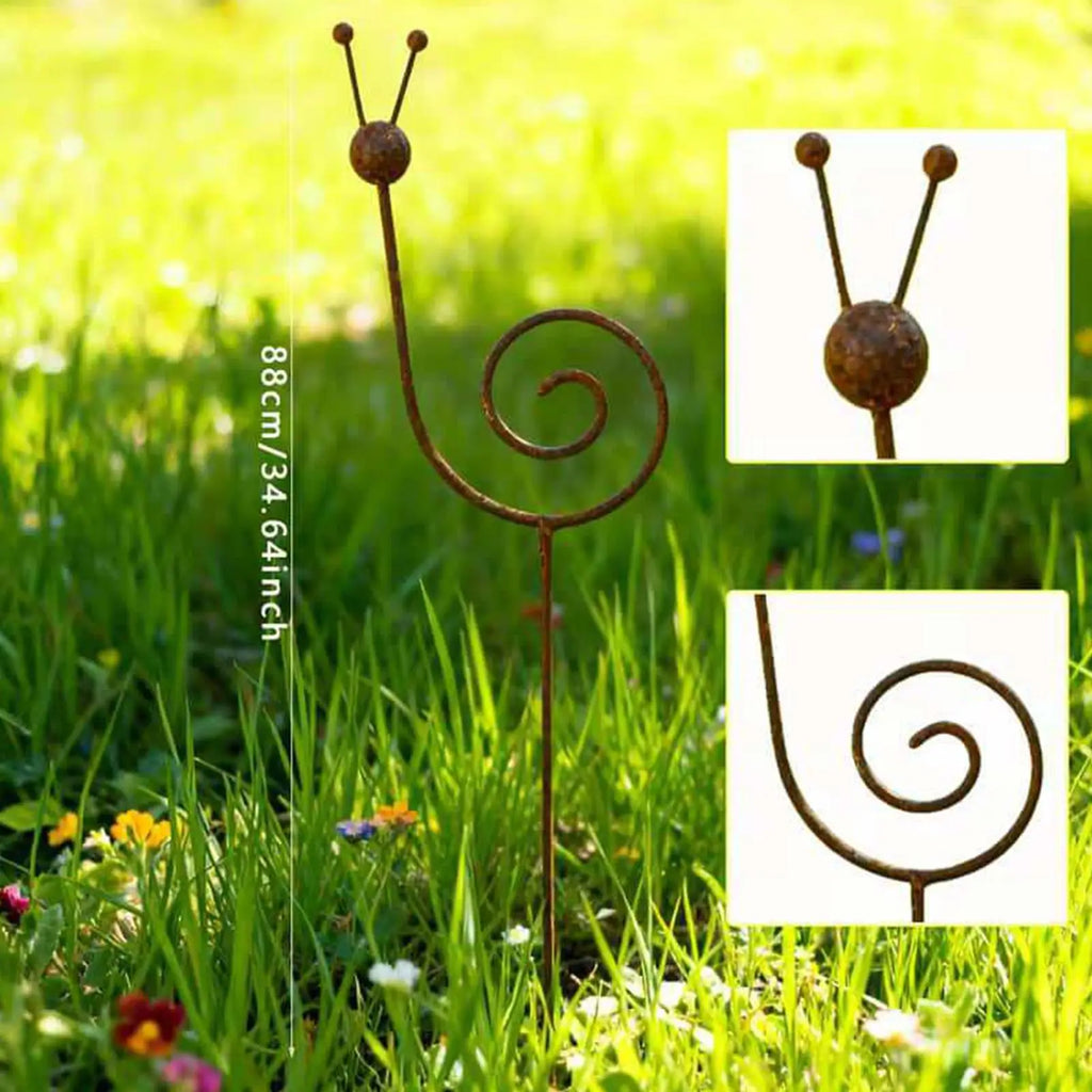 Plant Stakes Snail Shape Flower Climbing Sticks Metal Vintage Decorative Garden Stakes for Vine Patio Lawn Yard Walkway Decor Oasis Select