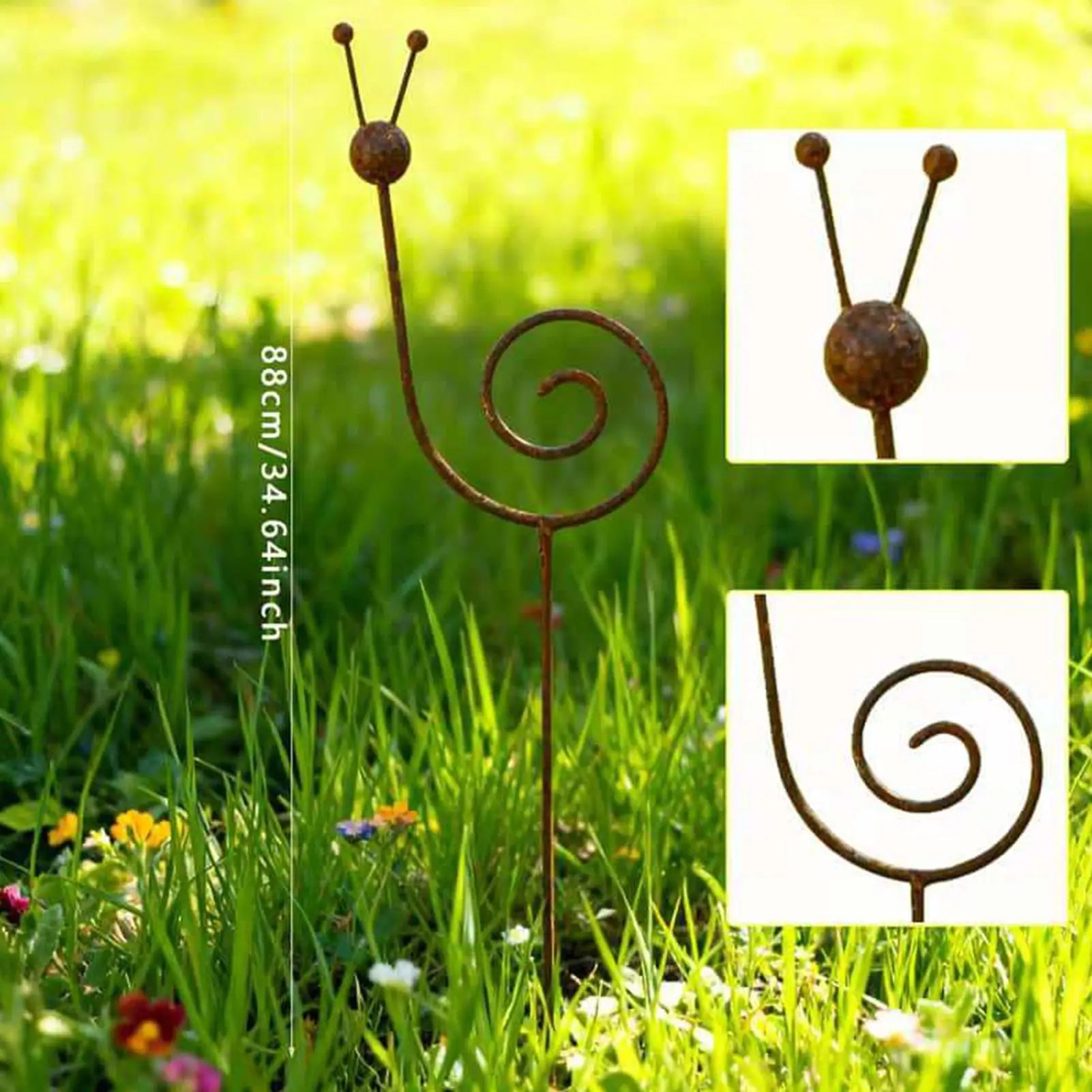 Plant Stakes Snail Shape Flower Climbing Sticks Metal Vintage Decorative Garden Stakes for Vine Patio Lawn Yard Walkway Decor Oasis Select