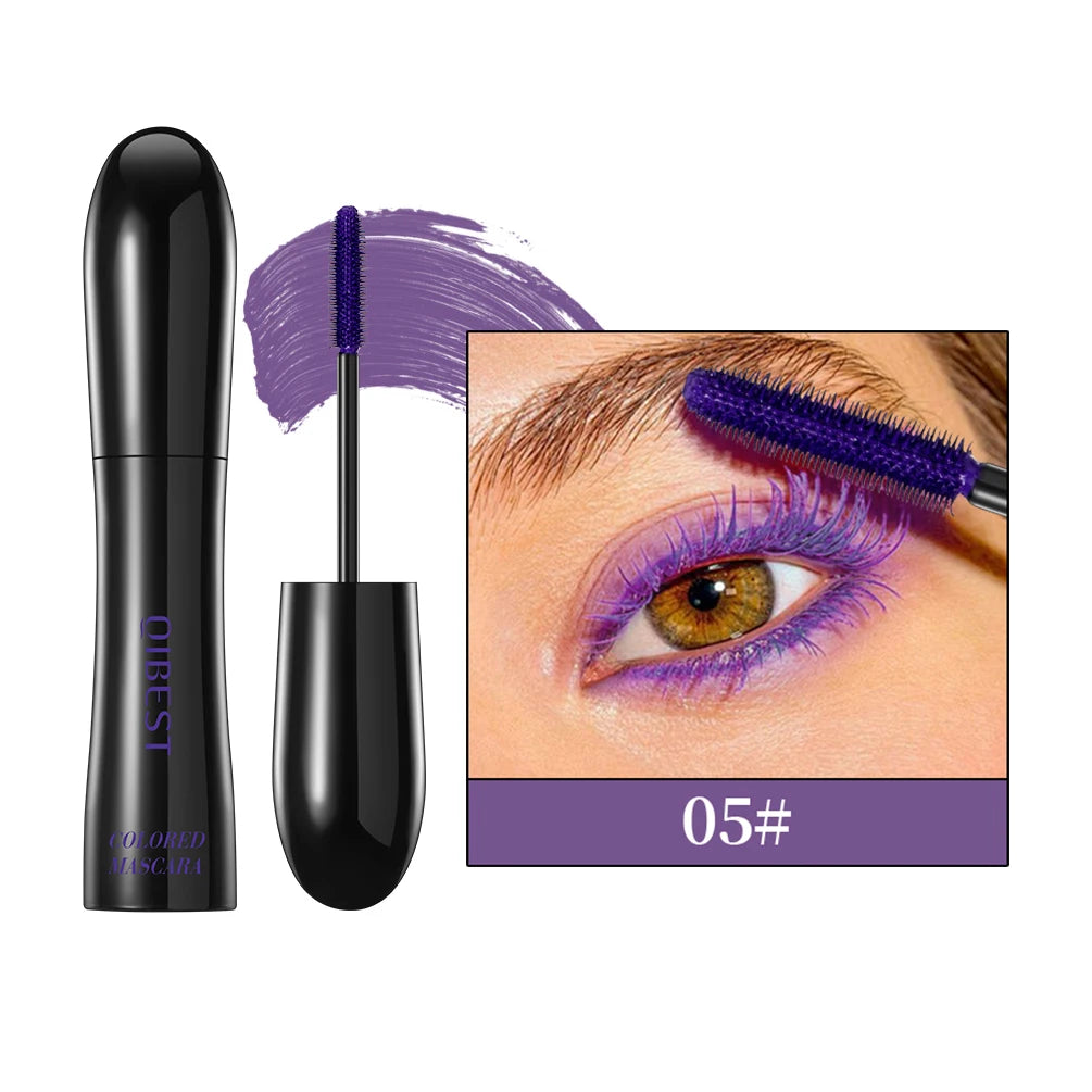 QIBEST 4D Silk Fiber Mascara – Waterproof & Colorful Lashes