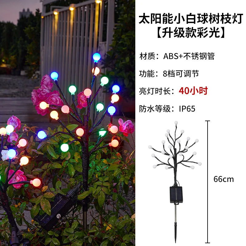 LED Solar Waterproof Round Ball Branch Light, A Cross-border Bestseller for Garden and Outdoor Lawn Ground Insert Lights Oasis Select color light 5W