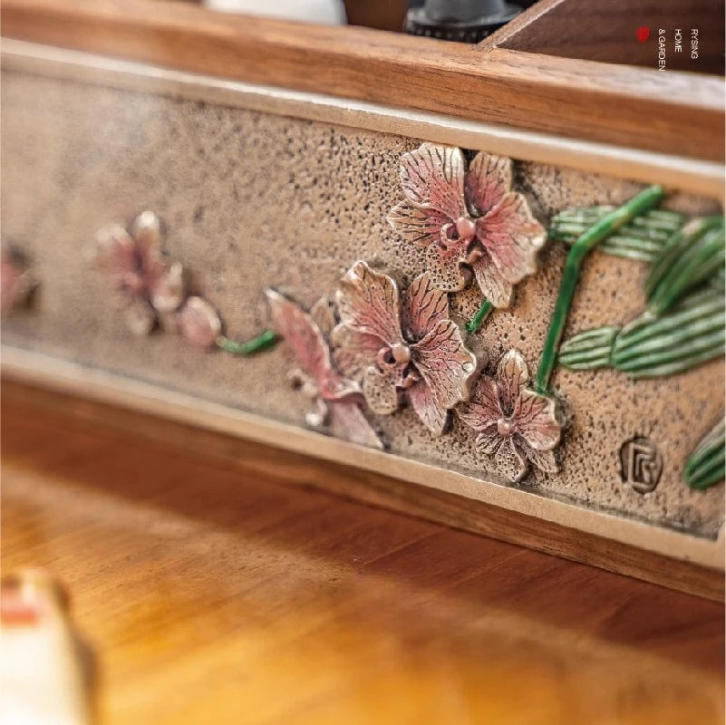 Black Walnut Chinese Living Room Solid Wood Storage Box Multi Functional Dressing Table Desktop Cosmetics Storage Ornament Oasis Select