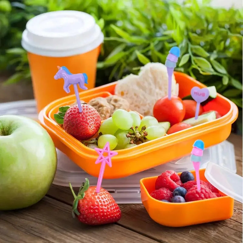 40 pcs Animal Fruit Food Picks, Bento Box Picks, Mini Cartoon Animal Food Toothpicks, Lunch Bento Forks Picks for Kids Oasis Select