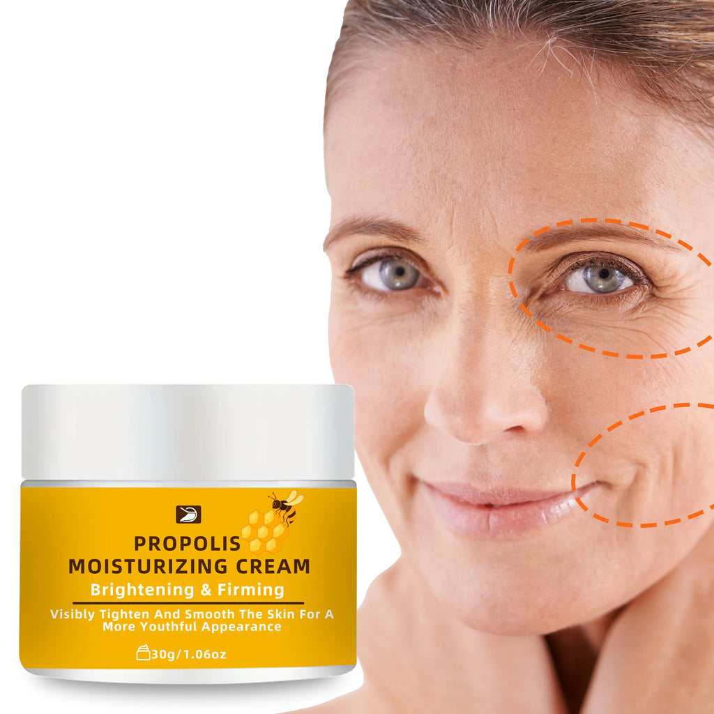 Propolis Cream with Honey & Collagen - Deep Hydration, Firming & Even Tone Face & Body Moisturizer | All Skin Types | 30g/1.76oz Oasis Select