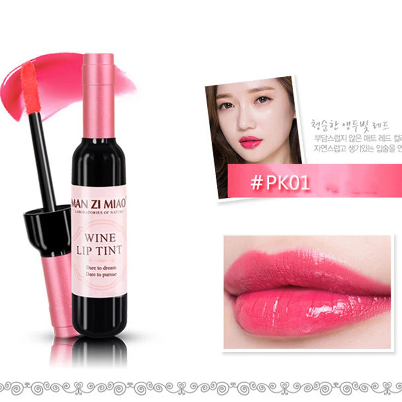 2023 Lipstick Lipgloss Waterproof Long Lasting Lovely Tint Wine Bottle Shape Lip For Women Makeup Gloss Red Sexy Cosmetic Oasis Select d