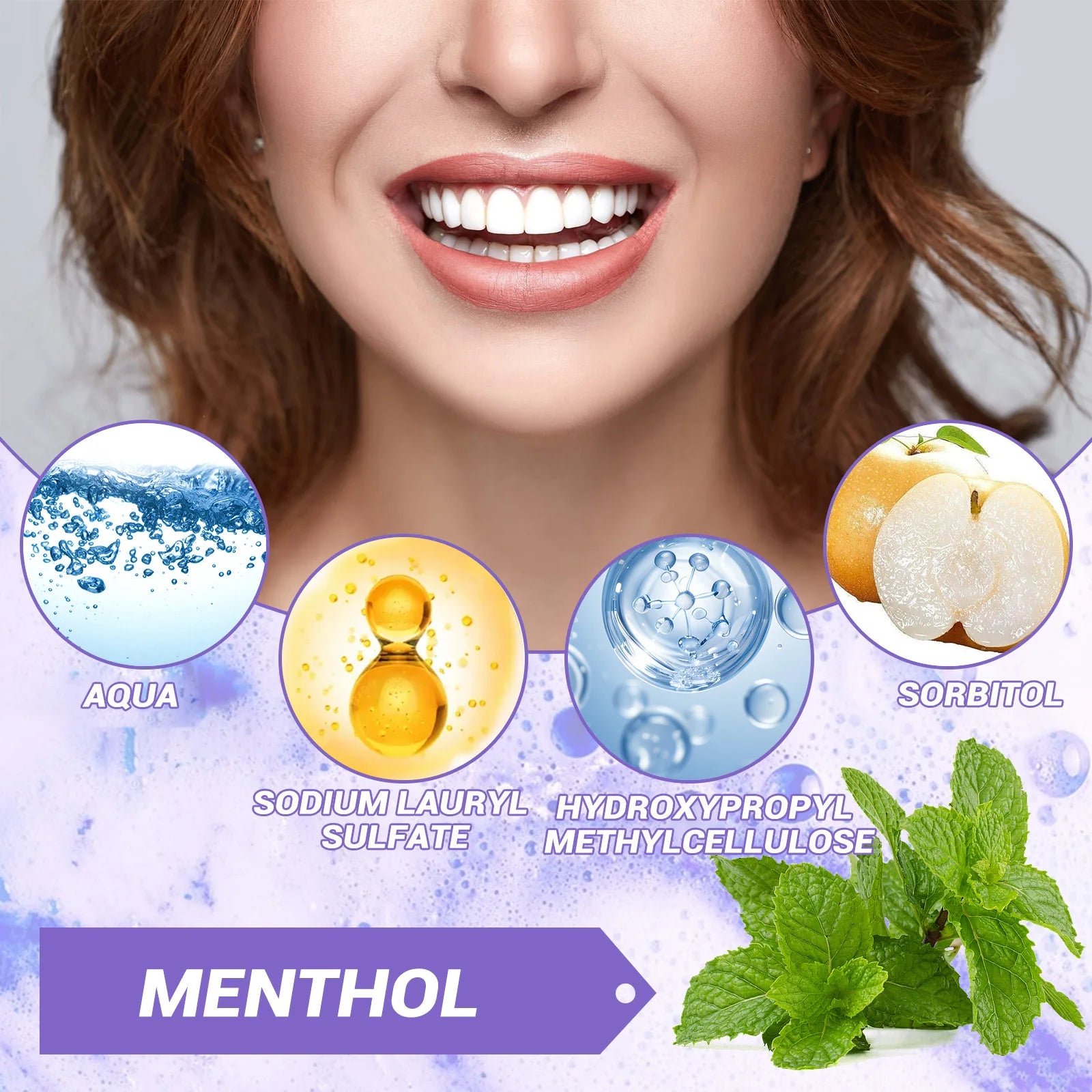 Purple Toothpaste Teeth Brightening Whitening Toothpaste Serum Deep Cleaning Teeth Fresh Breath Oral Oasis Select