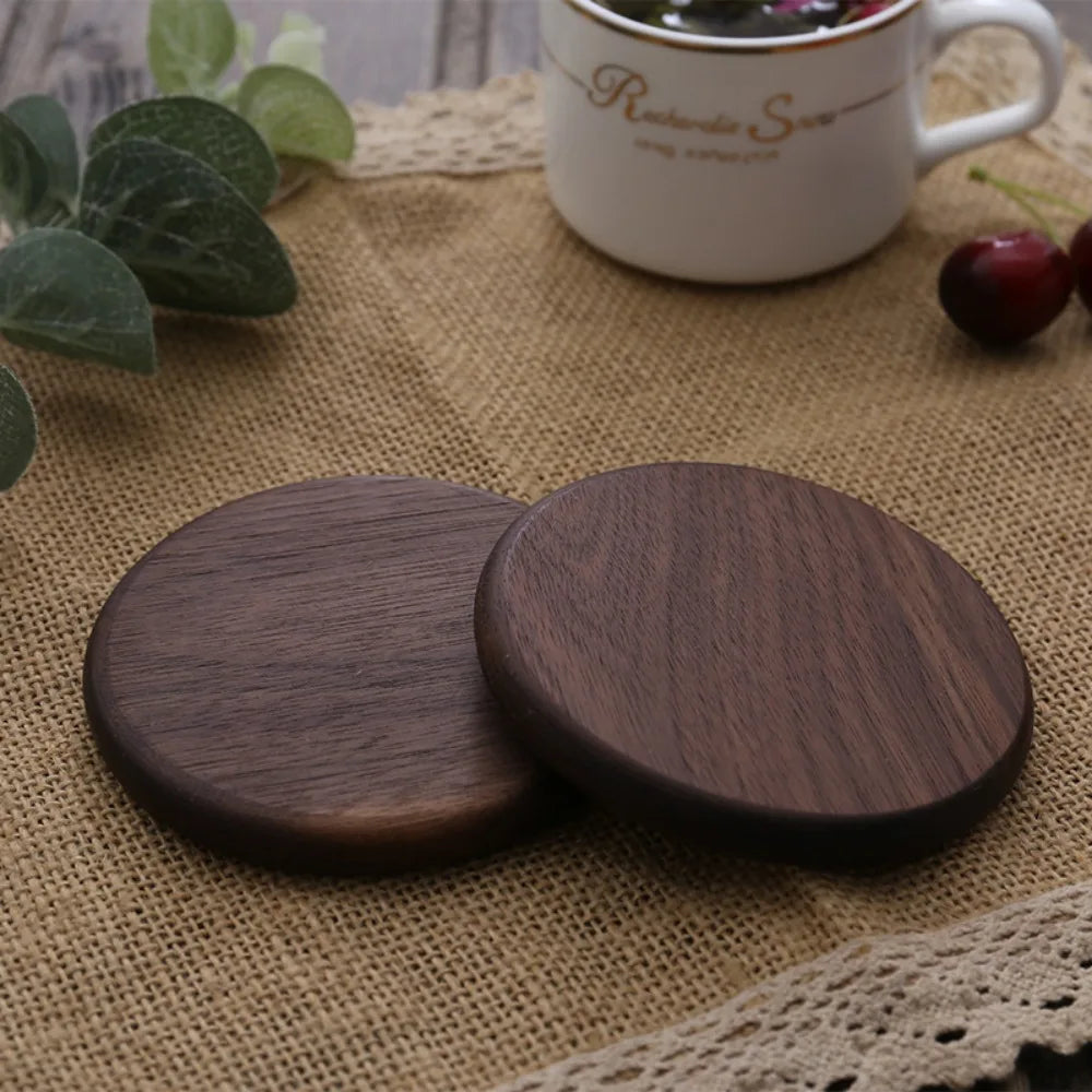 Wood Bamboo Coasters | Heat-Resistant Tea & Coffee Cup Mats