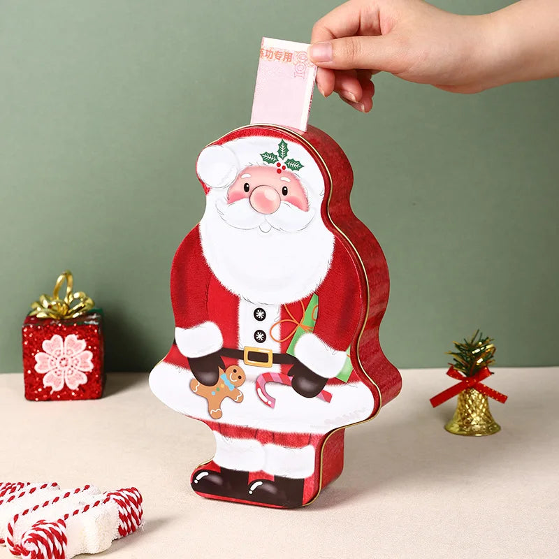 Tinplate Box Santa Claus Storage Box Candy Box Biscuit Box Snack Box Multi Functional Piggy Bank Gift Packaging Box Oasis Select