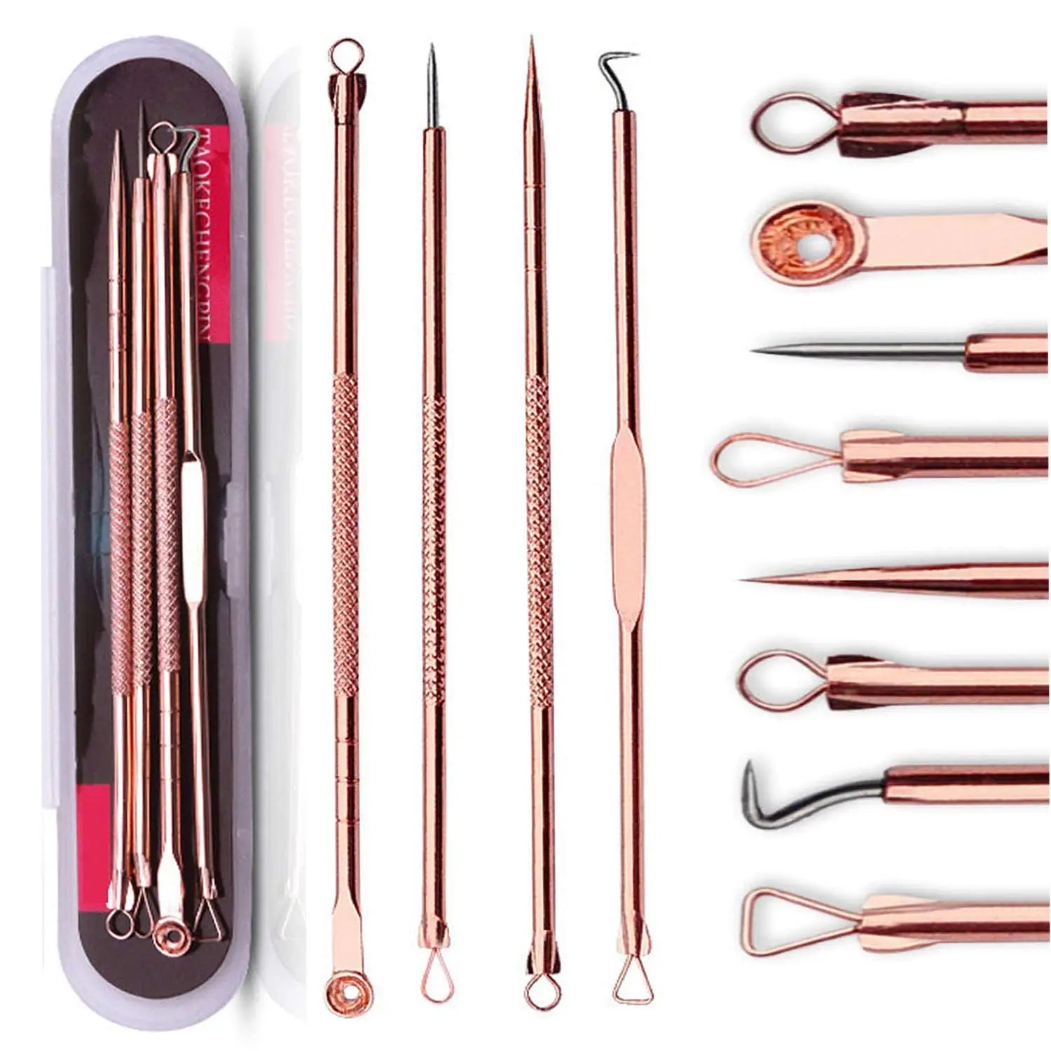 4-Piece Comedone Extractor Kit – Stainless Steel Blemish Tools