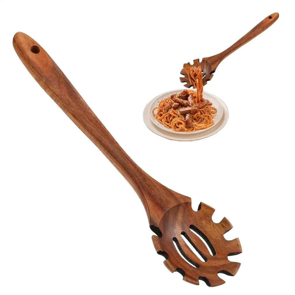 Pasta Fork Slotted Spoon Spaghetti Strainer Heat Resistant Noodle Spoon Server Noodle Serving Strainer Kitchen Cooking Tools Oasis Select