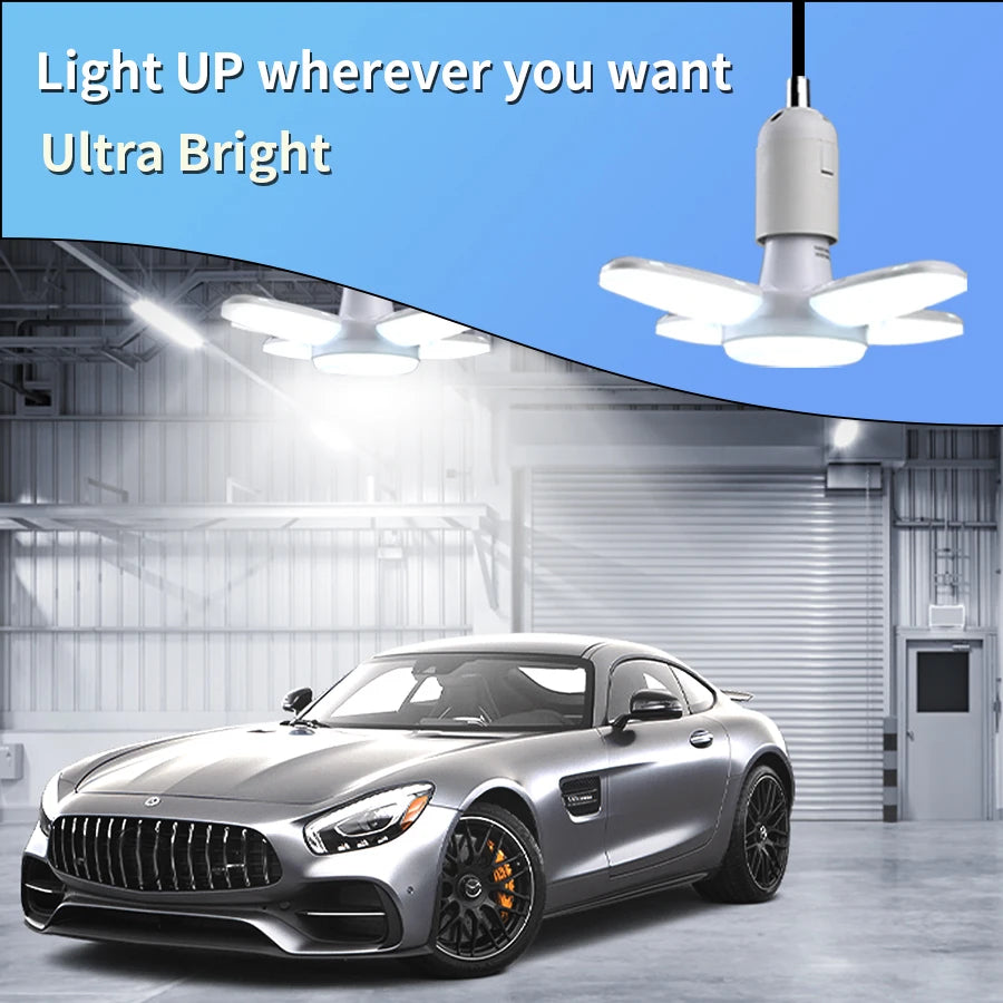 E27 Foldable Fan LED Bulb 28W 360° – Garage & Home Light LED Light Bulb Oasis Select