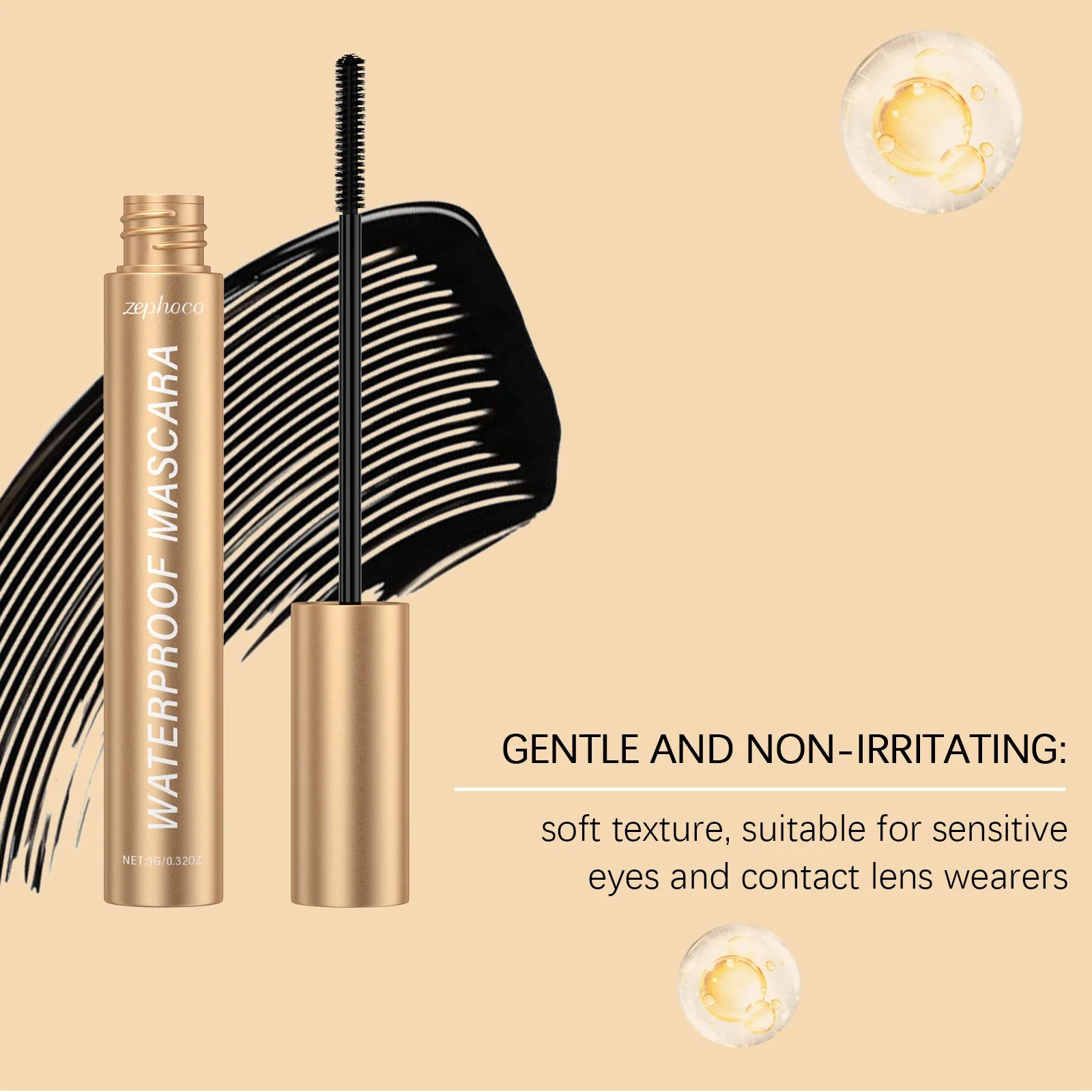 Black Curling Mascara - Naturally Lengthens and Curls, Non-Clumping, Long-Lasting, Everyday Mascara Oasis Select