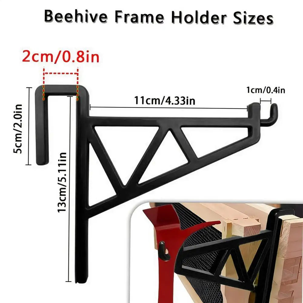 Beehive Frame Holder 2Pcs Heavy Duty Plastic Beekeeping Grip Frame Perch Bee Hive Support Rack Bracket Beekeeping Supplies Oasis Select Black