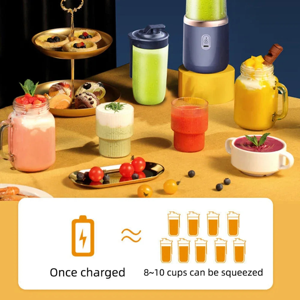 FLAREMORE 6-Blade Portable Electric Juicer Cup – USB Blender