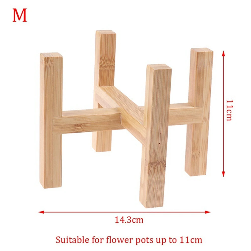 Indoor Free Standing Planter Display Garden Bonsai Holder Flower Pot Trays Wood Rack Plant Stand Shelf Oasis Select M