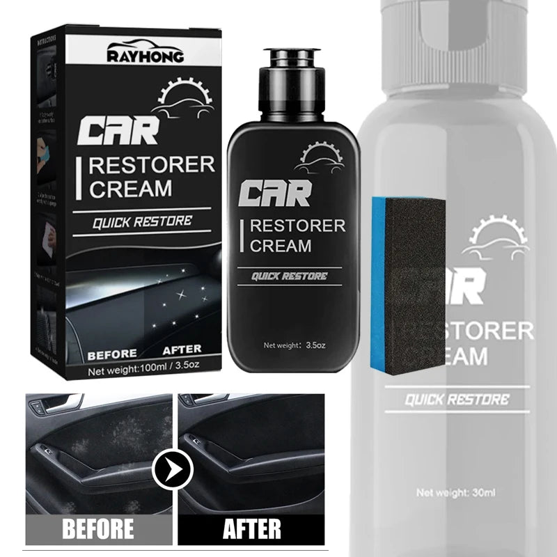 Auto Plastic Leather Repair Agent 30/100ml Car Restorer Cream Washable Refresh Aging Surfaces Care Cleaning Refurbishment Agent Oasis Select
