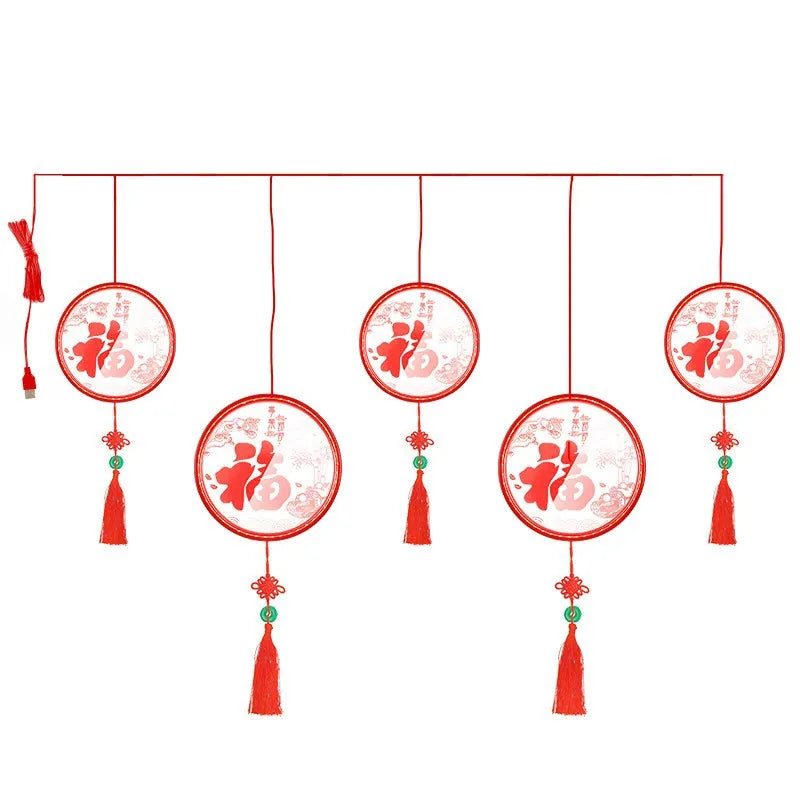 New Year Decorative Lights Festive "Fu" Characters New Year and Spring Festival Hanging Decorations Room Scene Decoration Lights Oasis Select