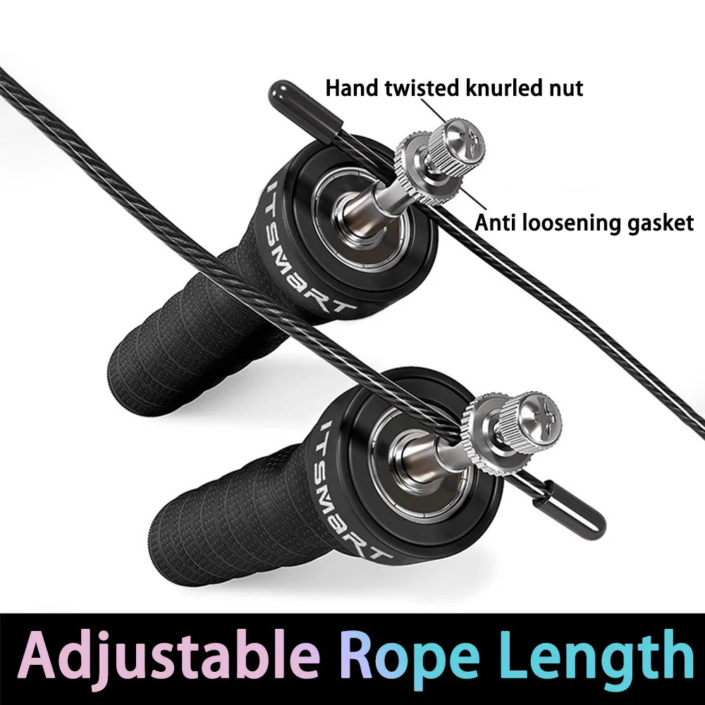 1 set of steel wire skipping rope for fitness and physical training, sports carbon steel bearings for adjustable skipping rope Oasis Select