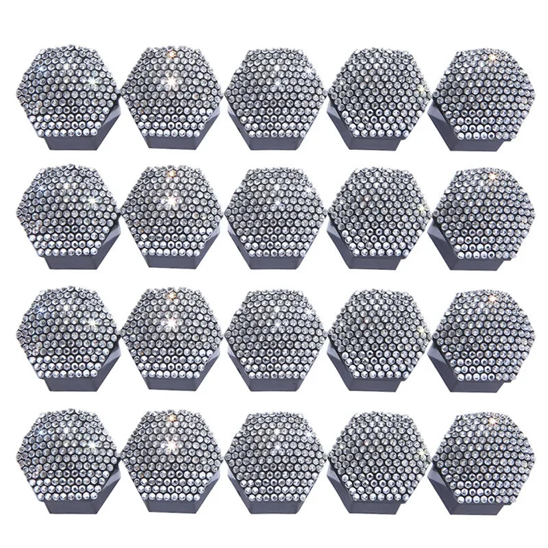 1Set Car Tire Screw Protection Cover Diamond-studded Hub Caps Anti-Rust Wheel Nut Rim Cover Wheel Nut Caps Gift for New Car Oasis Select White 21mm 20Pcs