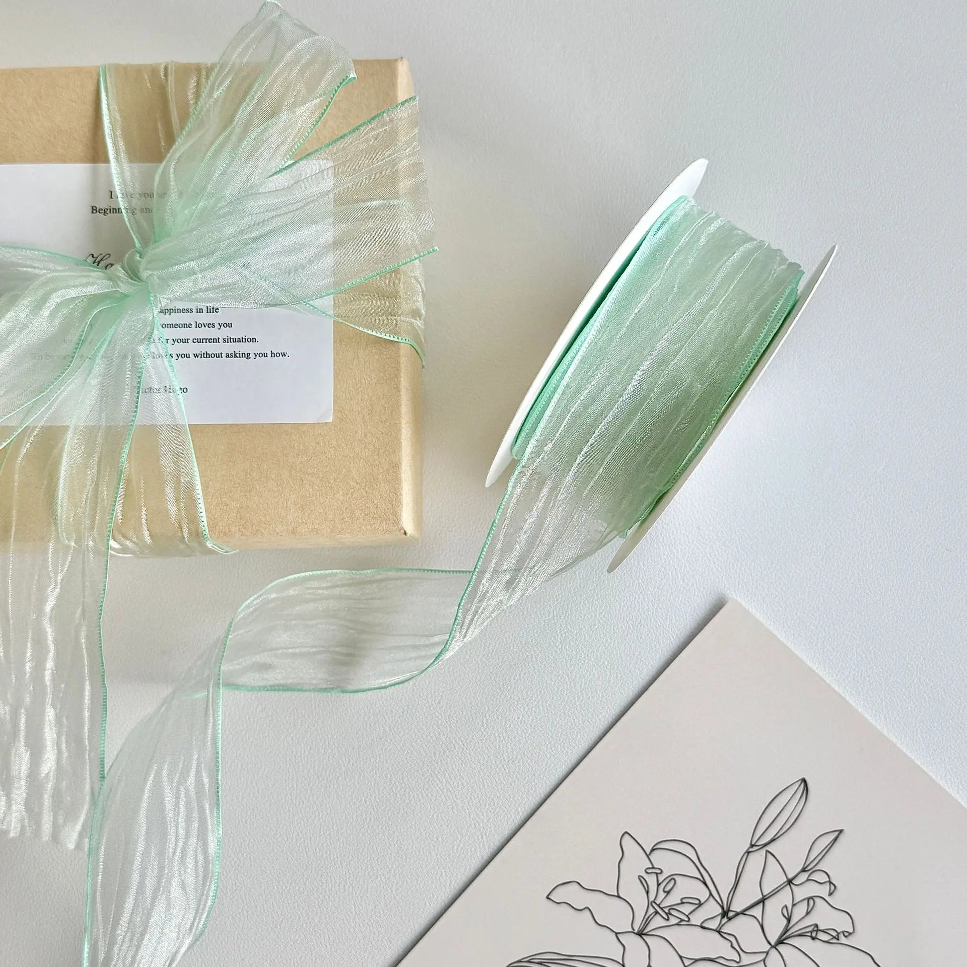 Double-sided Snow Gauze With Wavy Edges Ruffled Snow Gauze For DIY Handmade Gift Boxes, Flower Packaging Headwear Oasis Select 4cm10Yards--6