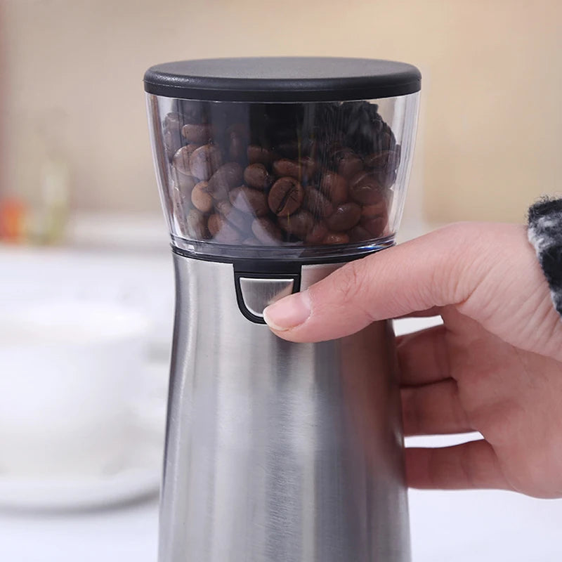 USB Rechargeable Electric Burr Coffee Grinder – Stainless Steel
